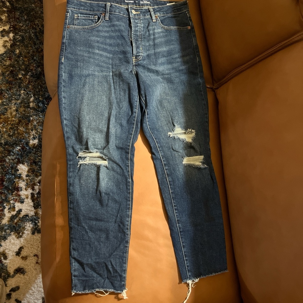 Old Navy Women's Straight Leg Jeans - Medium Blue
